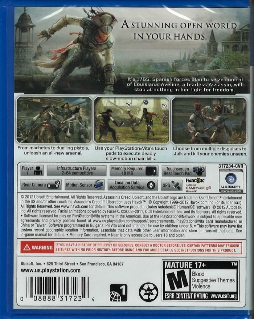 Assassin's Creed III Liberation - PlayStation Vita