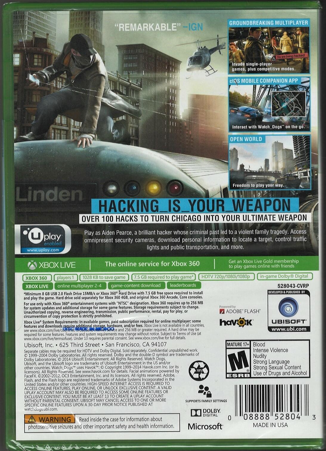 Watch Dogs (Platinum Hits) - Xbox 360