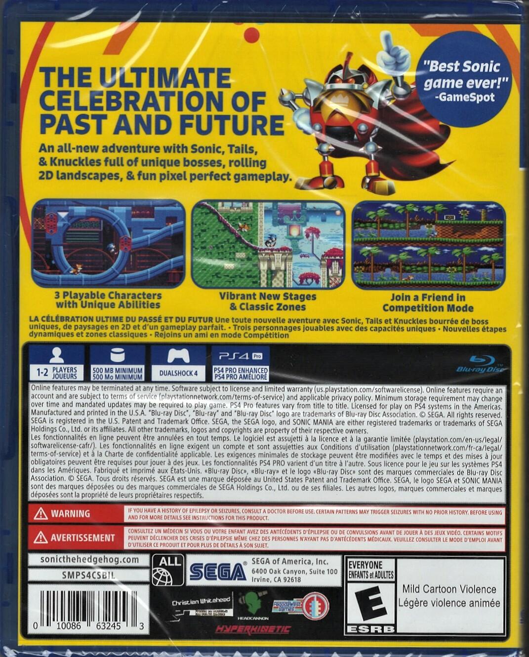 Sonic Mania - PlayStation 4