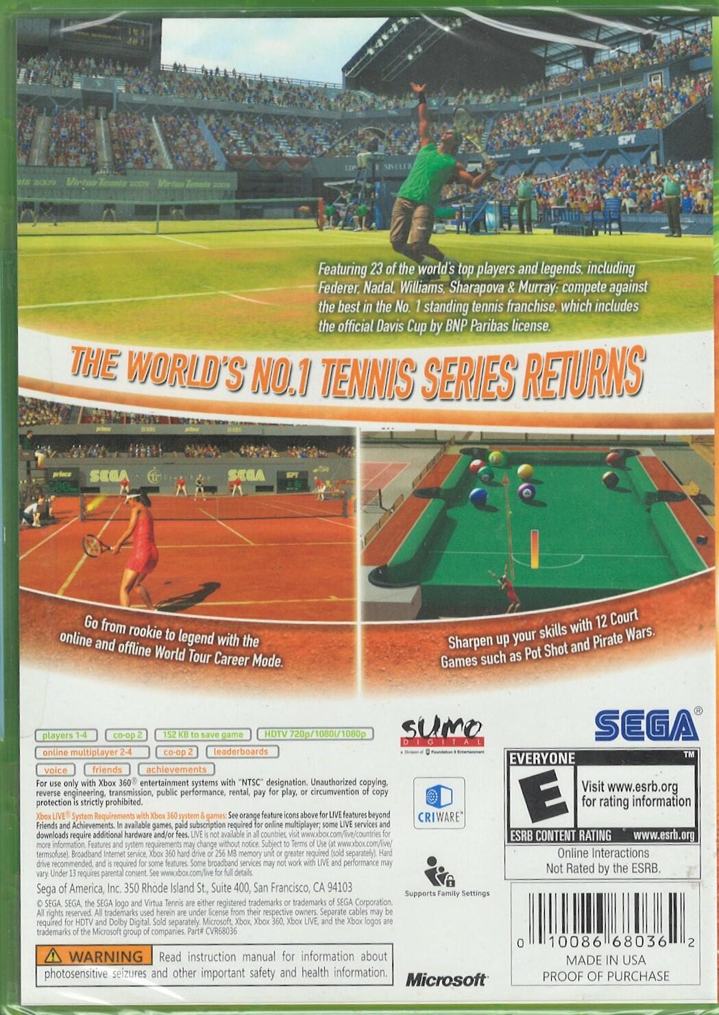 Virtua Tennis 2009 - Xbox 360