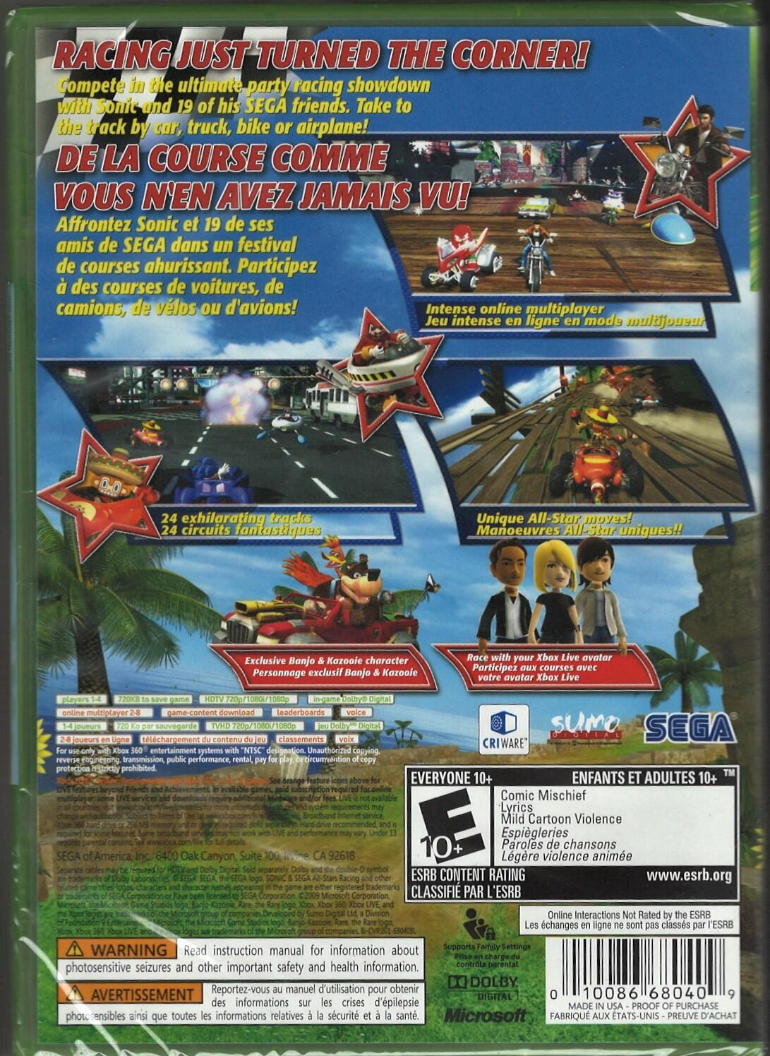 Sonic & Sega All-Stars Racing - Xbox 360