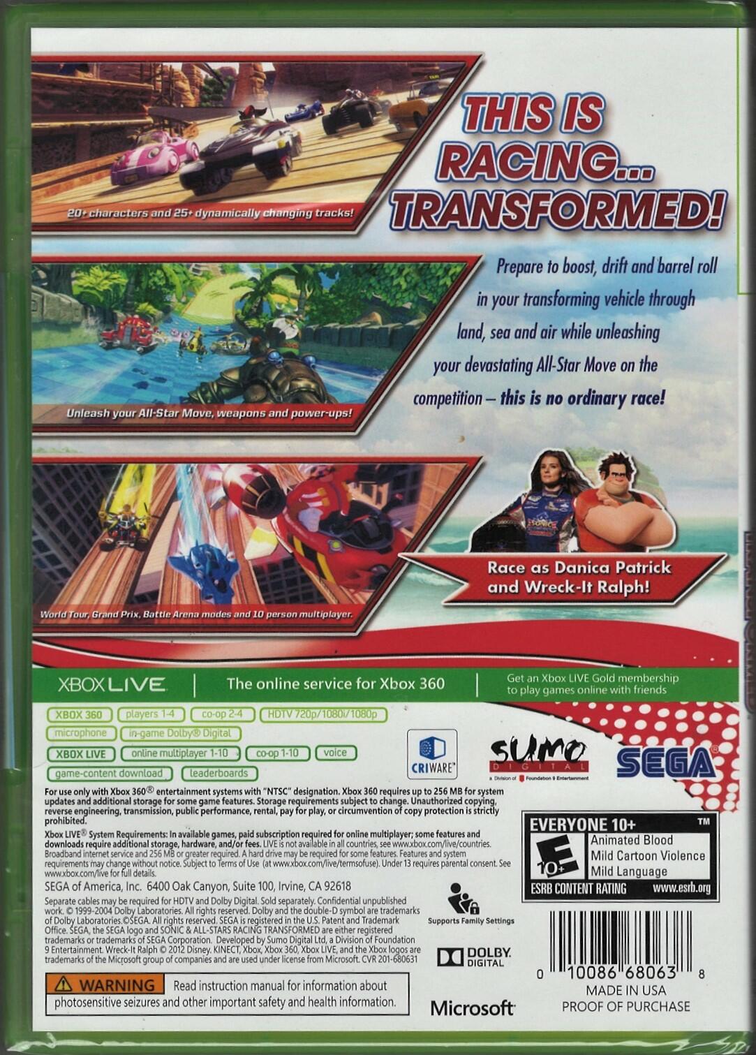 Sonic & All-Stars Racing Transformed - Xbox 360