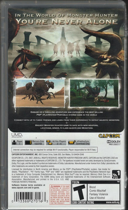 Monster Hunter Freedom Unite - PlayStation Portable