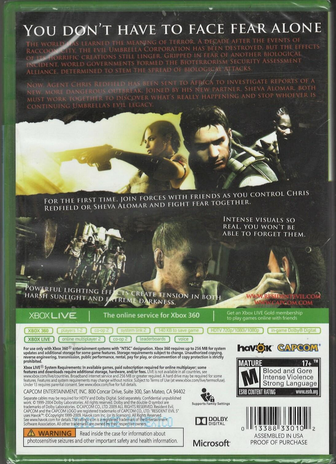 Resident Evil 5 (Platinum Hits) - Xbox 360