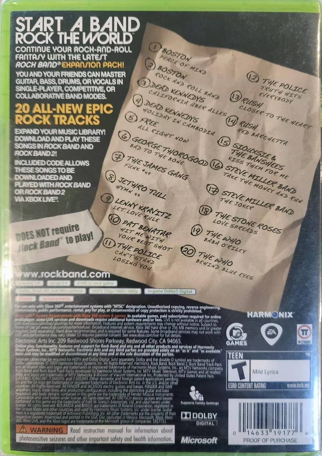 Rock Band Track Pack: Classic Rock - Xbox 360