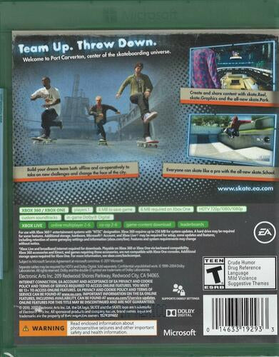 Skate 3 (Greatest Hits) (XB1 Packaging) - Xbox 360