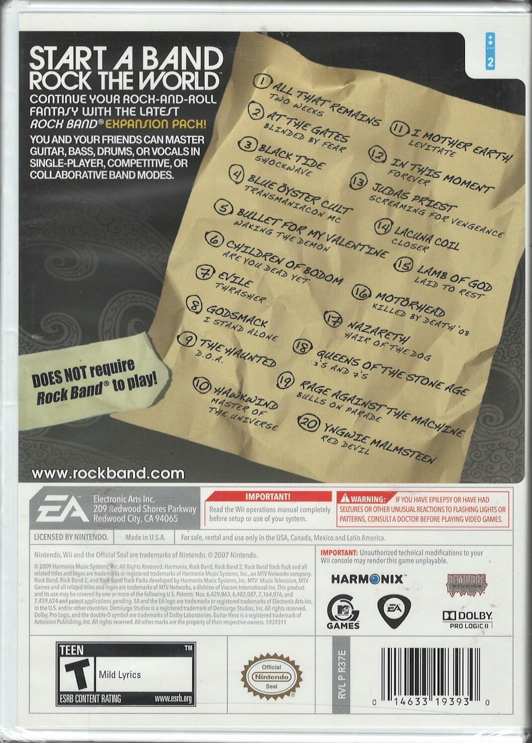 Rock Band: Metal Track Pack - Nintendo Wii