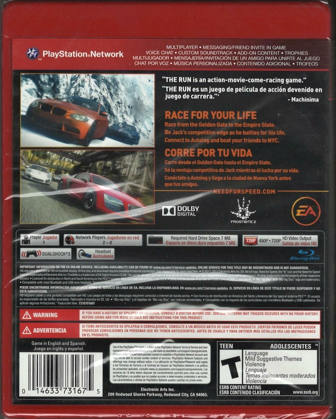 Need for Speed: The Run (Greatest Hits) - PlayStation 3