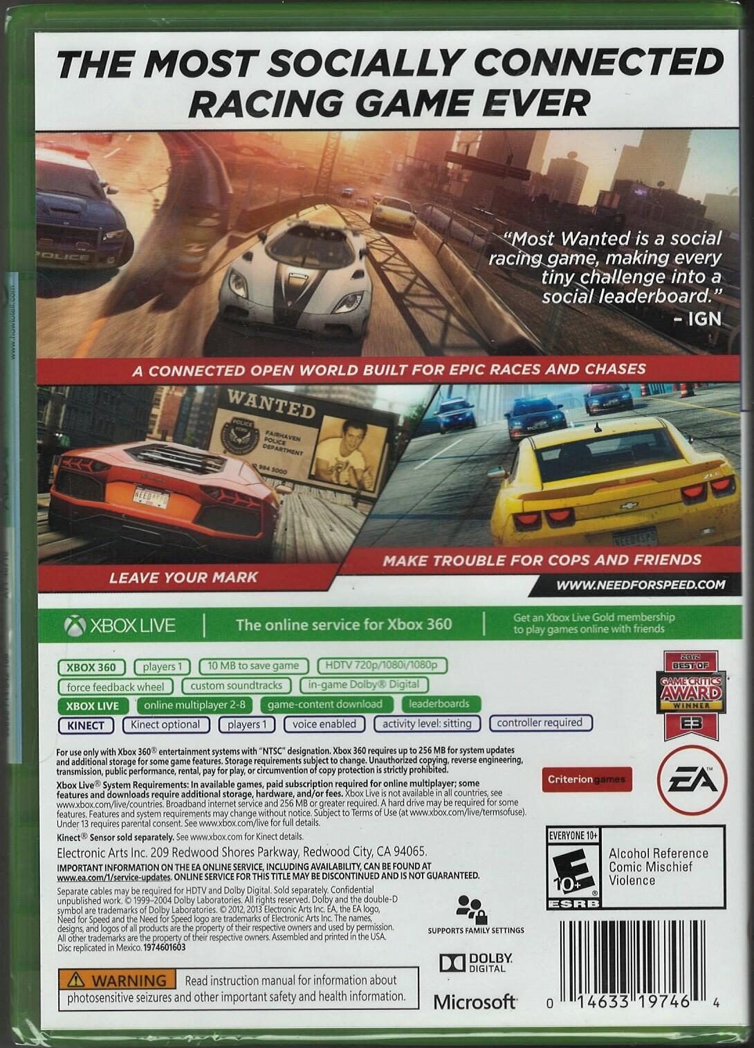 Need for Speed: Most Wanted 2012 (Platinum Hits) - Xbox 360