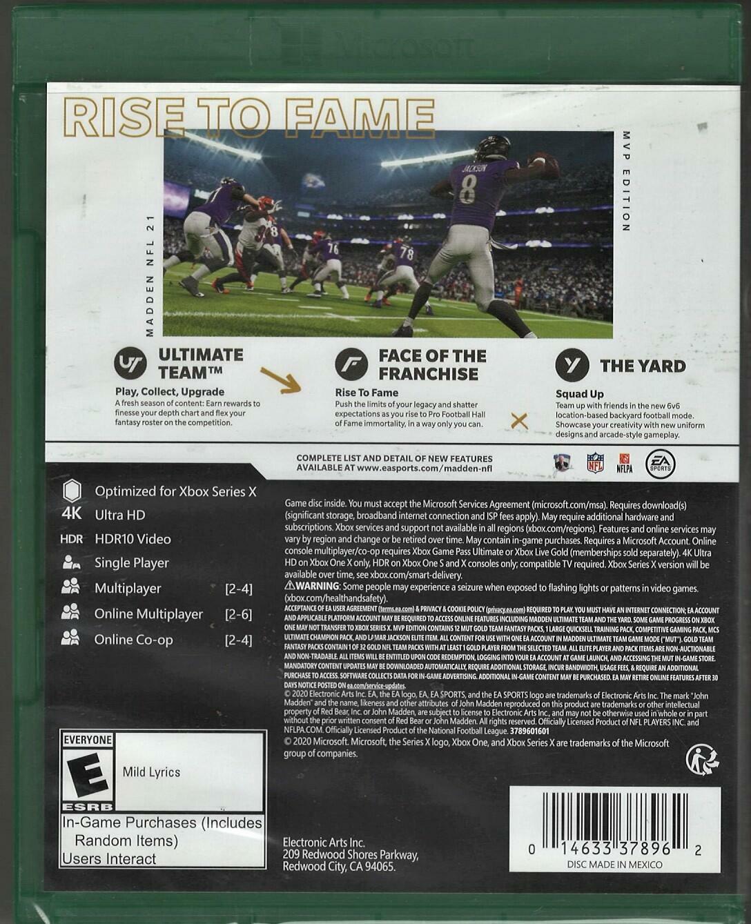 Madden NFL 21 MVP Edition - Xbox One/Series X