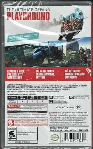 Burnout Paradise Remastered - Nintendo Switch