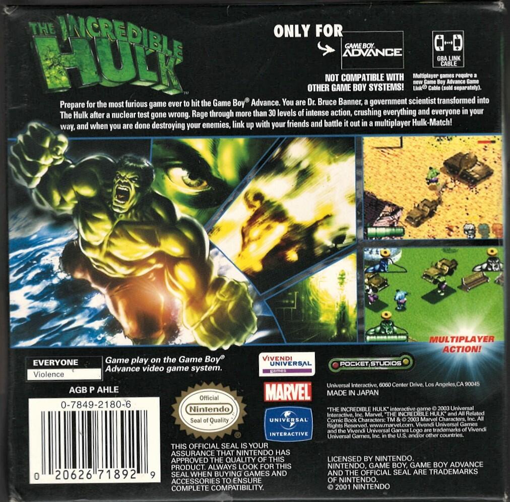 The Incredible Hulk - Game Boy Advance