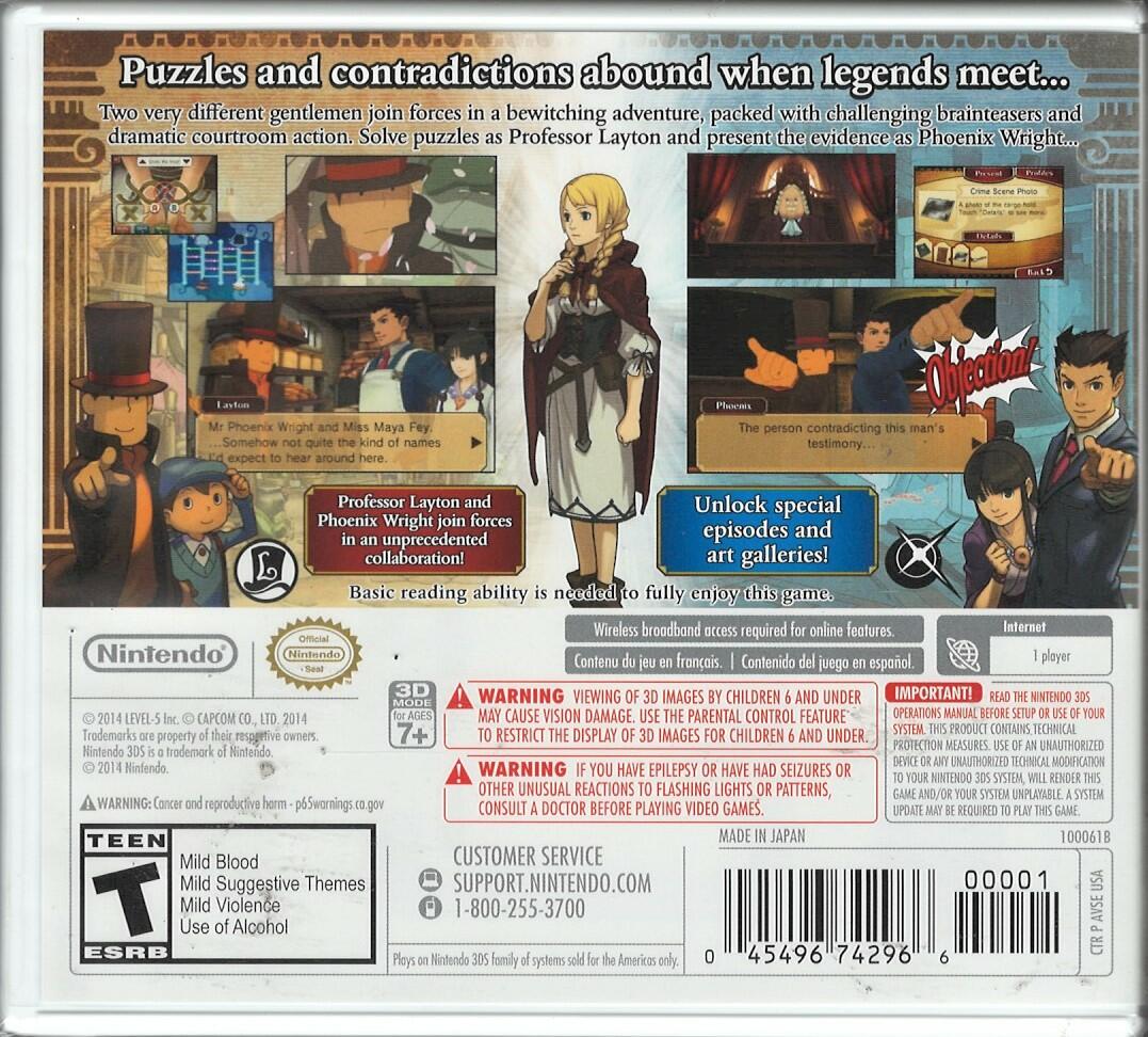 Professor Layton vs Phoenix Wright Ace Attorney - Nintendo 3DS