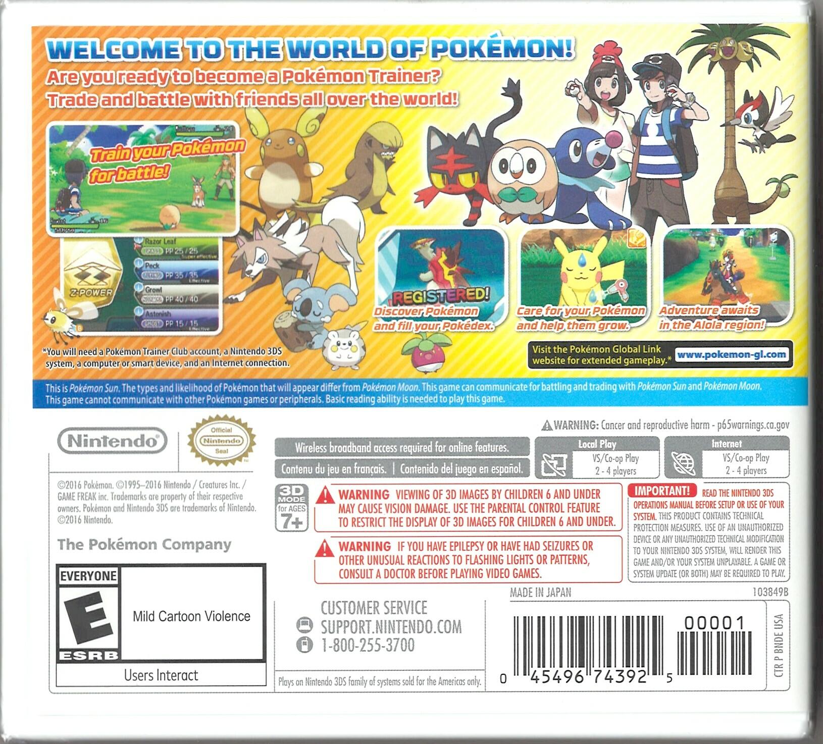 Pokemon Sun - Nintendo 3DS