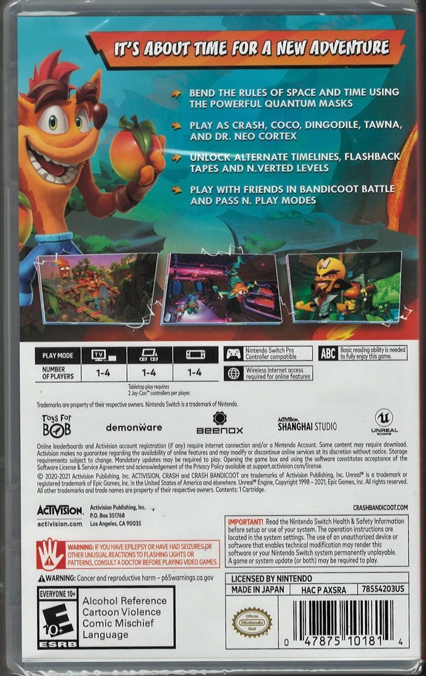 Crash Bandicoot 4: It's About Time Nintendo Switch – DustyGame