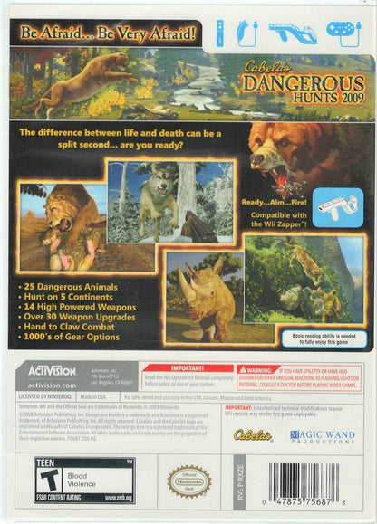 Cabela's Dangerous Hunts 2009 - Nintendo Wii