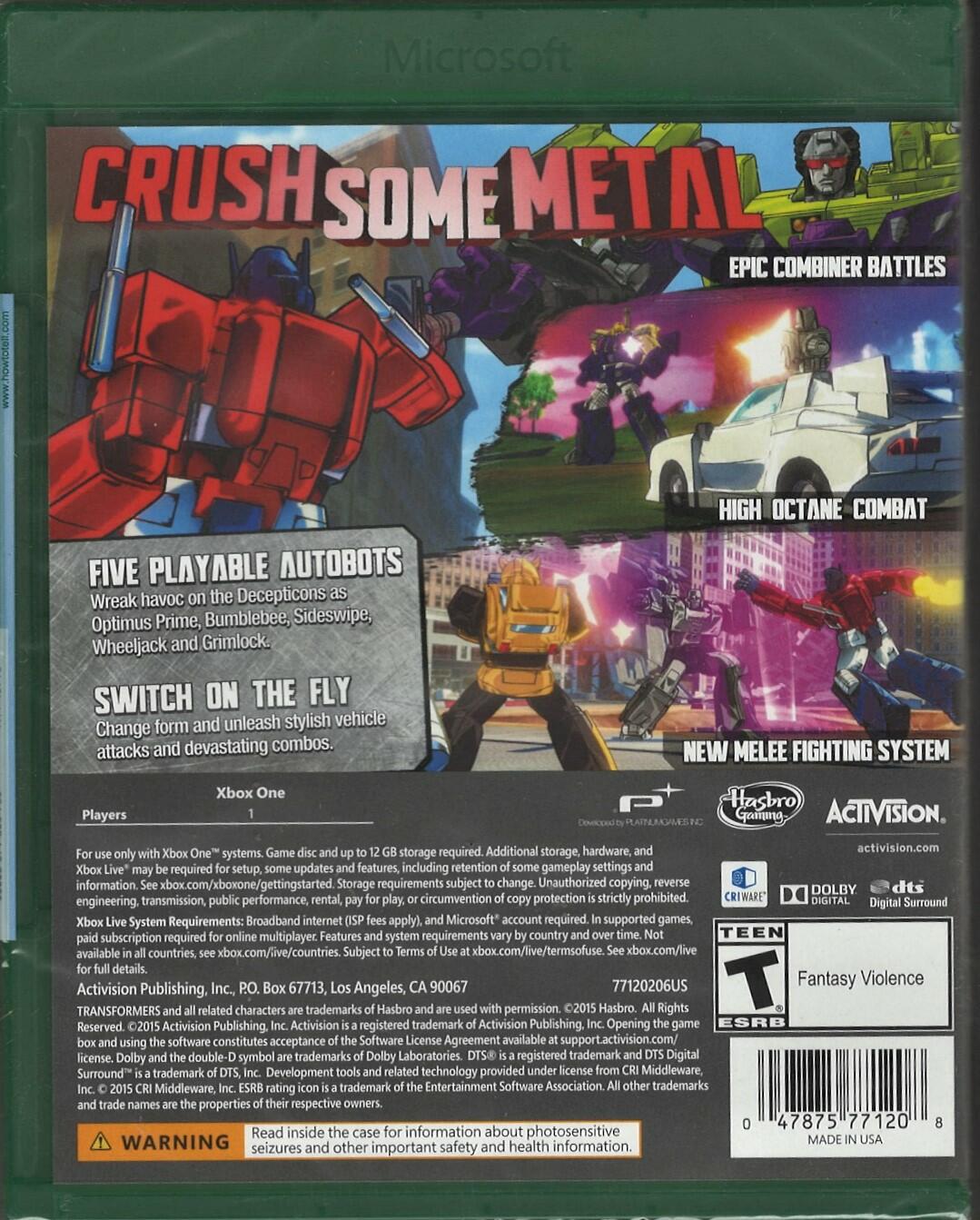 Transformers Devastation - Xbox One