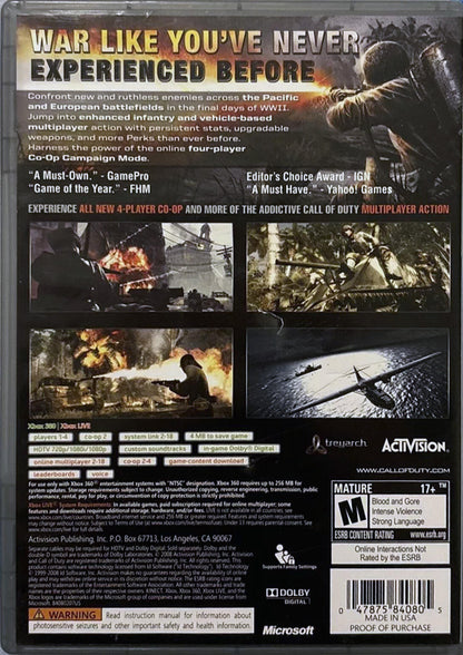 Call of Duty: World at War (Platinum Hits) - Xbox 360