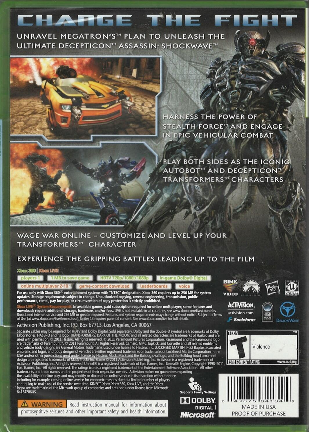 Transformers: Dark of the Moon - Xbox 360