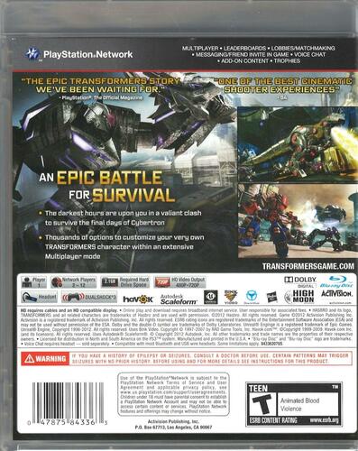 Transformers: Fall of Cybertron - PlayStation 3