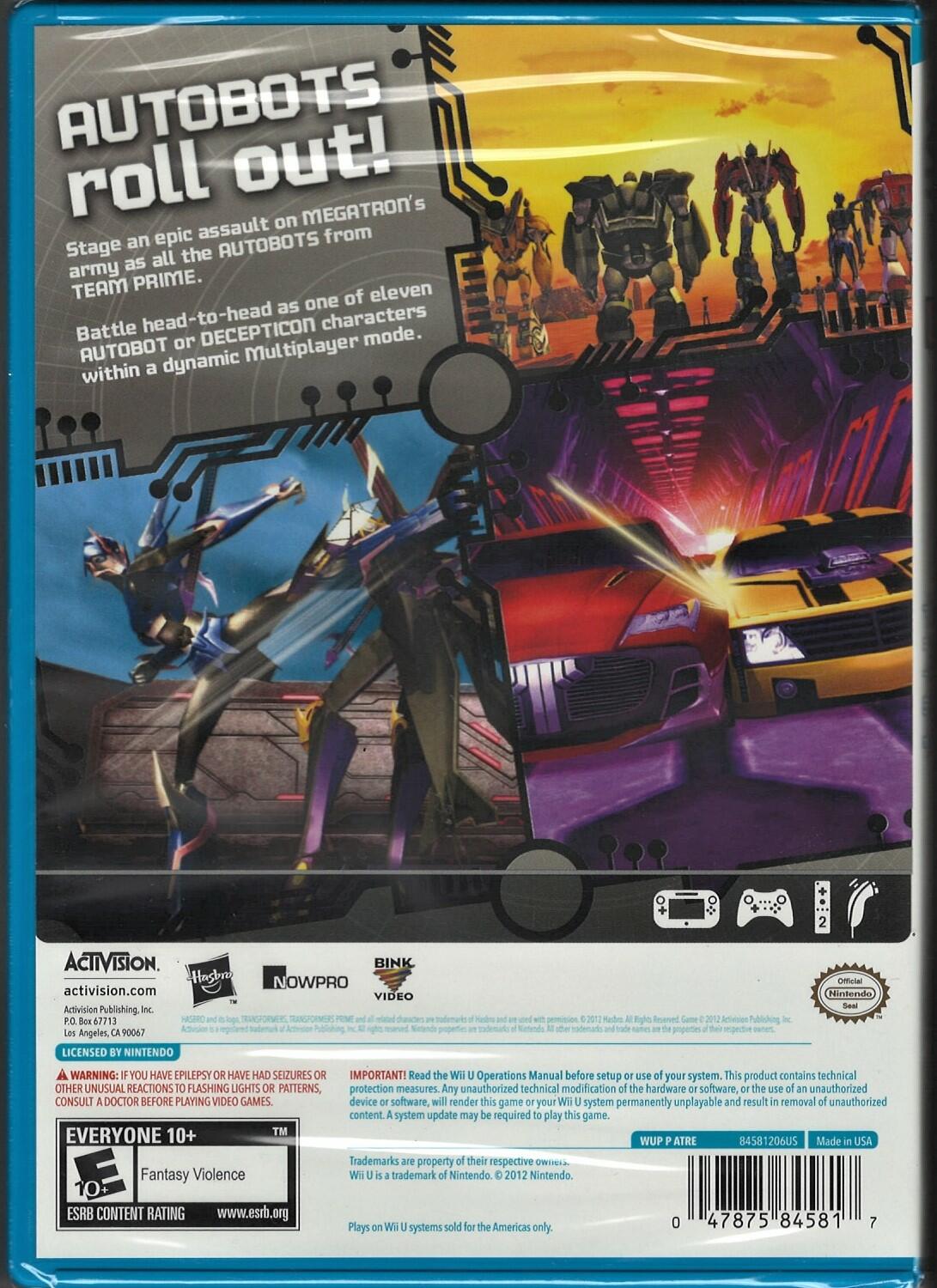 Transformers Prime: The Game - Nintendo Wii-U