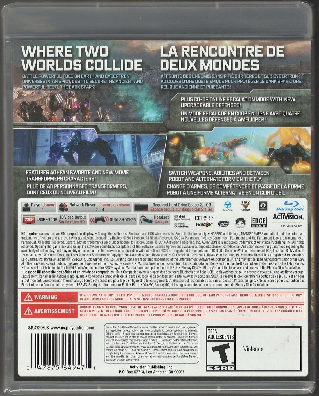 Transformers: Rise of the Dark Spark - PlayStation 3