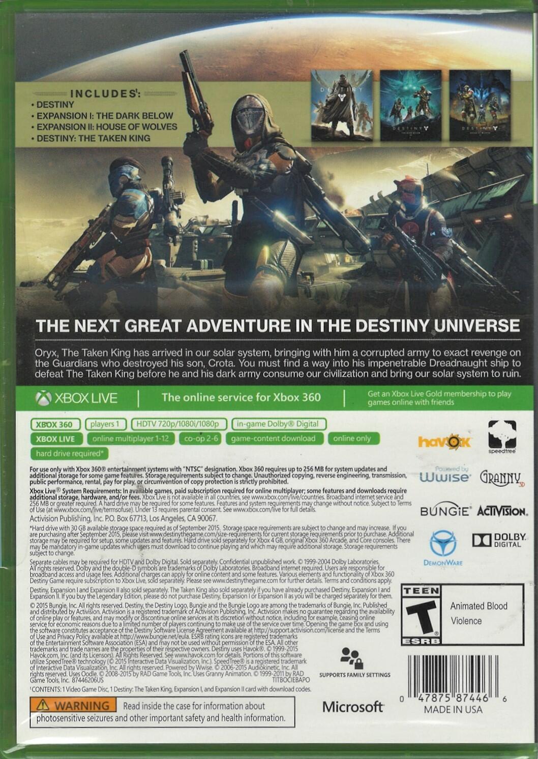 Destiny: The Taken King Legendary Edition - Xbox 360