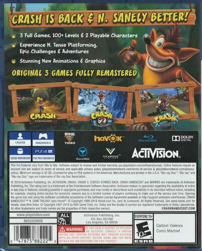 Crash Bandicoot N. Sane Trilogy - PlayStation 4