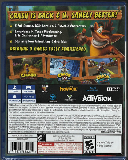 Crash Bandicoot N. Sane Trilogy 2.00 - PlayStation 4