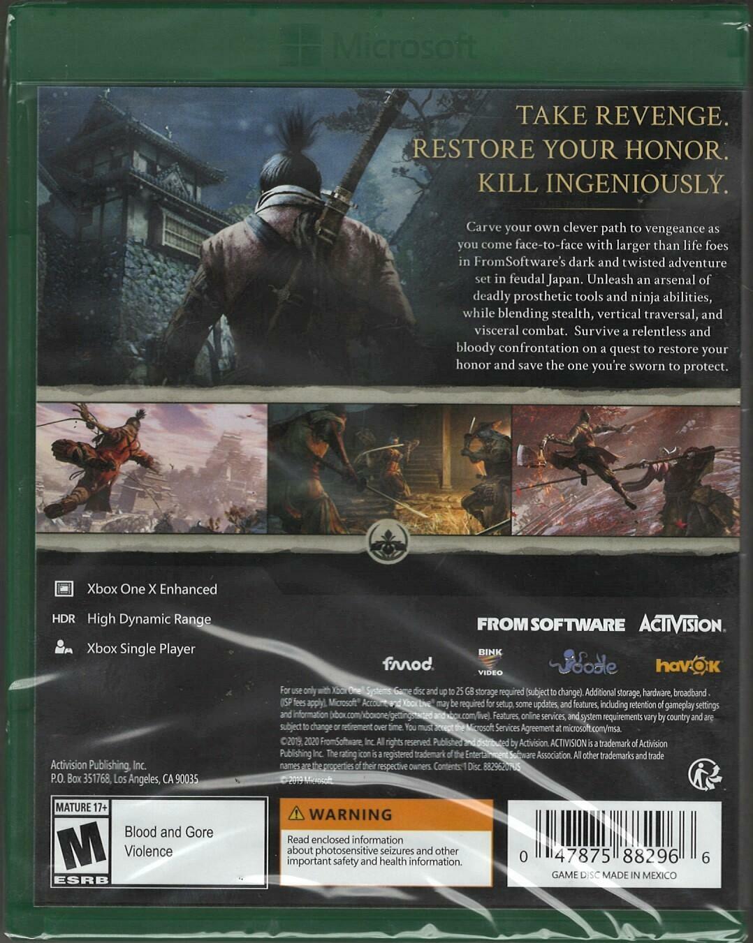 Sekiro Shadows Die Twice - Xbox One