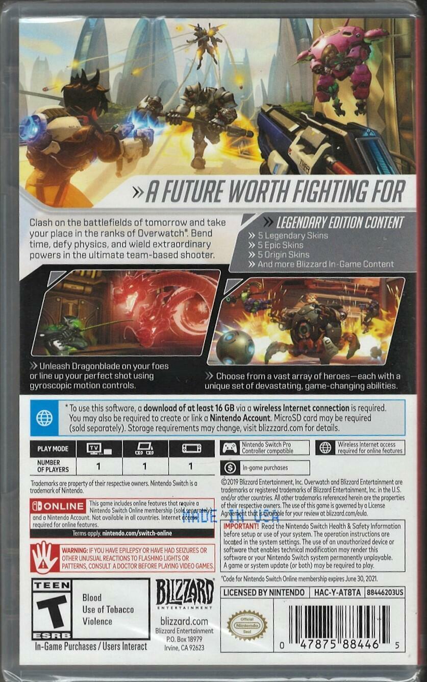 Overwatch Game Overwatch Switch Nintendo Eshop DATABLITZ NINTENDO