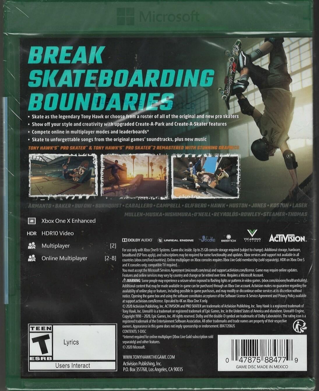 Tony Hawk's Pro Skater 1 + 2 - Xbox One