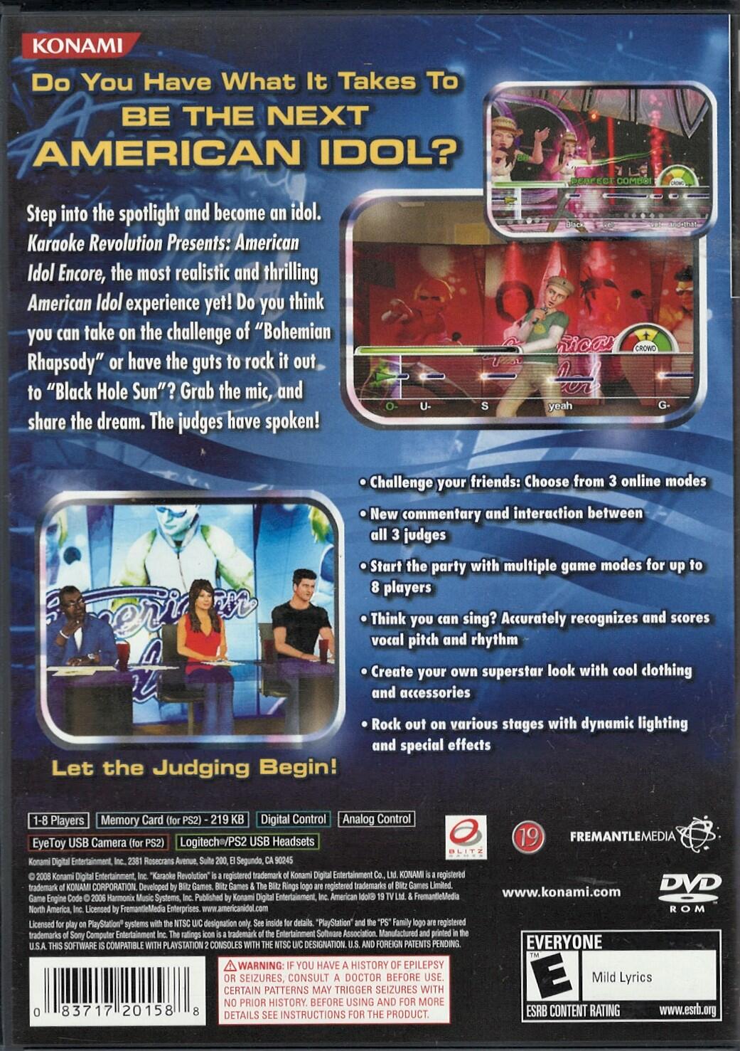 Karaoke Revolution Presents: American Idol Encore (Game Only) - PlayStation 2