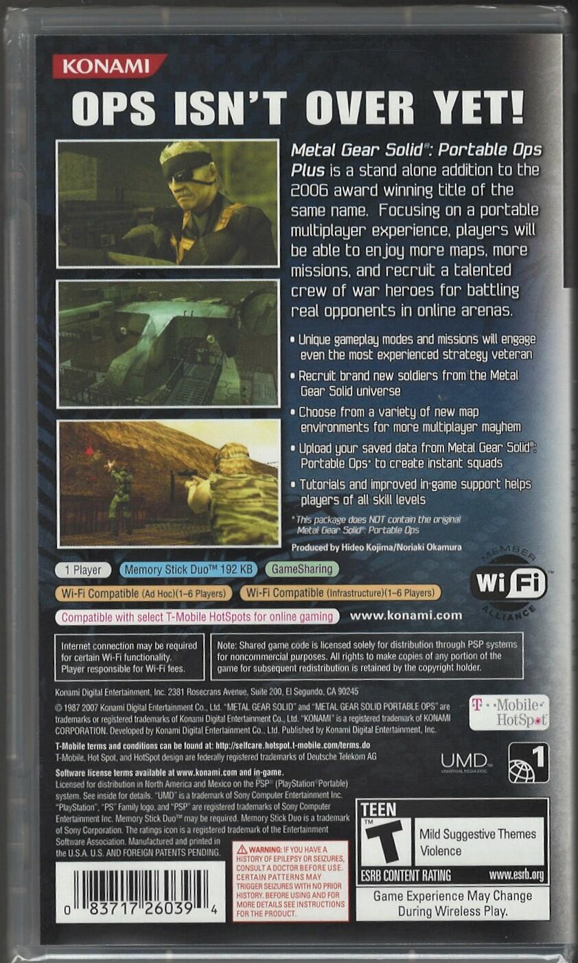 Metal Gear Solid: Portable Ops Plus - PlayStation Portable