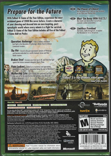 Fallout 3: Game of The Year Edition (Platinum Hits) - Xbox 360