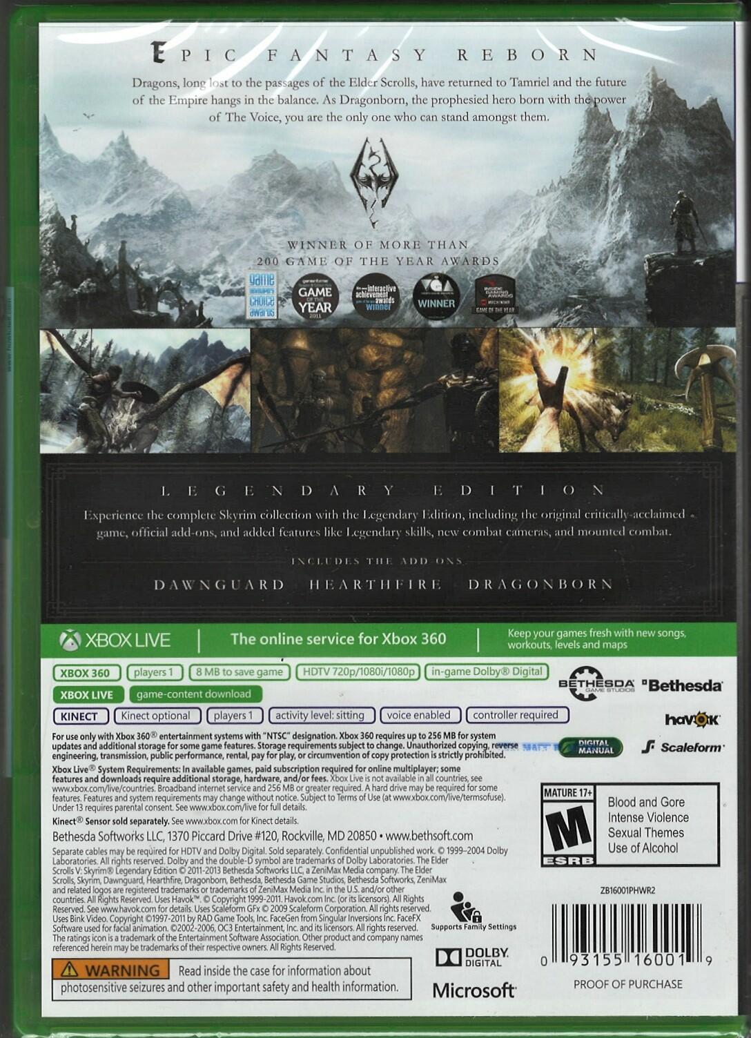 The Elder Scrolls V: Skyrim - Legendary Edition (Platinum Hits) - Xbox 360