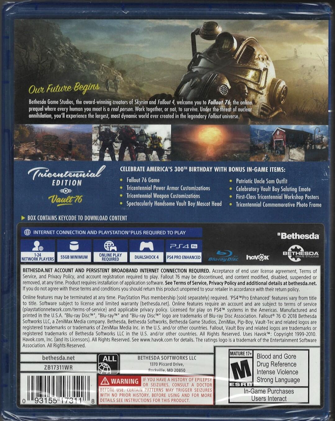 Fallout 76 Tricentennial Edition - PlayStation 4