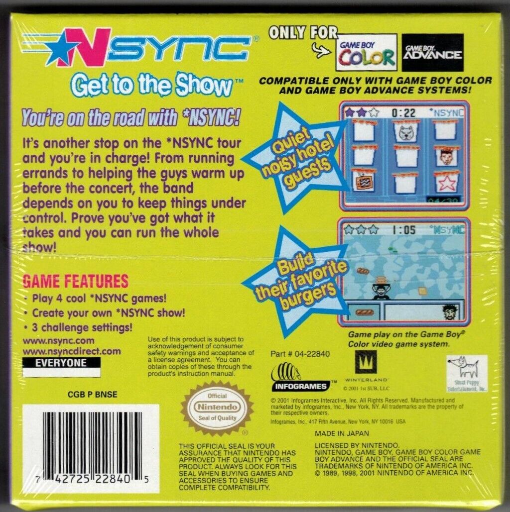 NSYNC Get to the Show - Game Boy Color