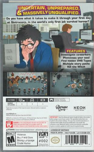 Yuppie Psycho Executive Edition Standard Edition - Nintendo Switch