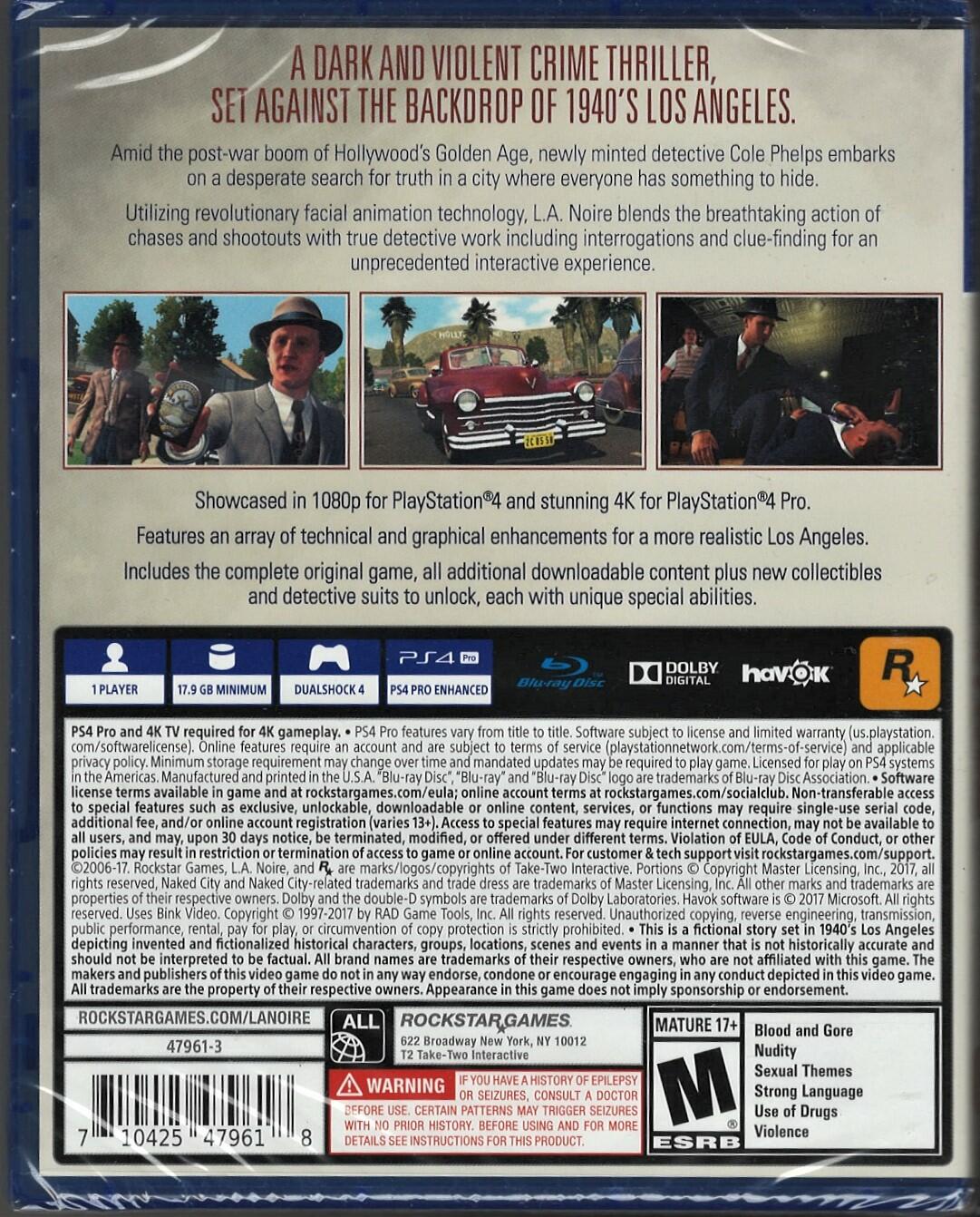 L.A. Noire - PlayStation 4