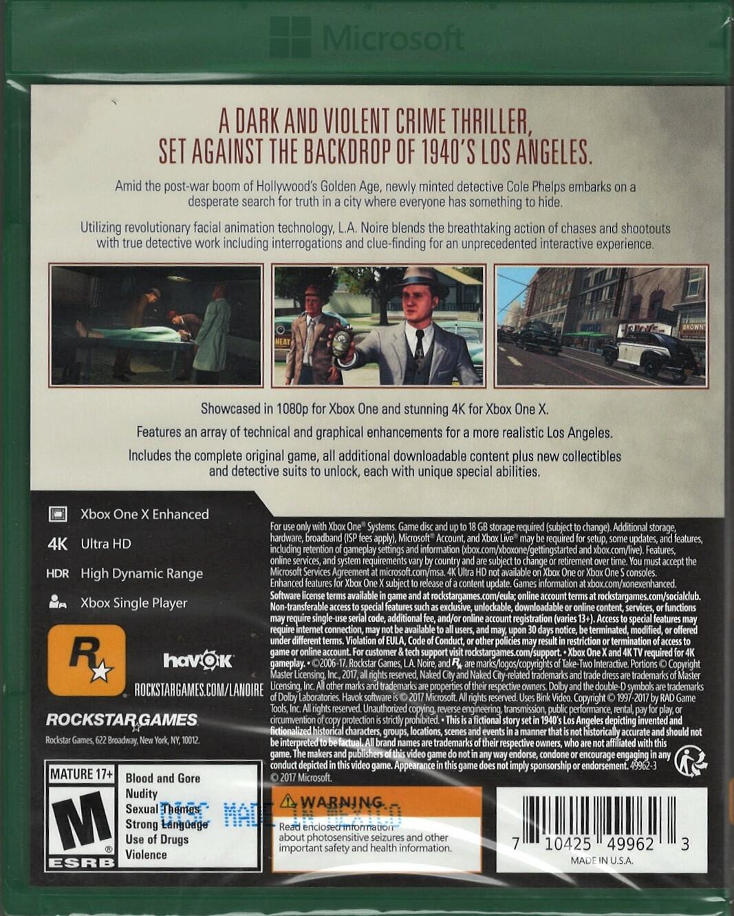 L.A. Noire - Xbox One