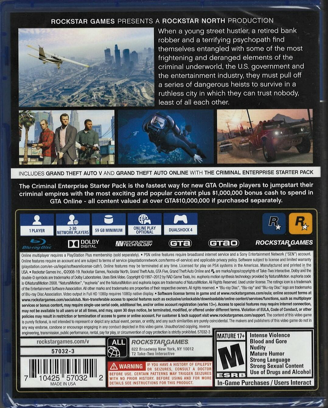 Grand Theft Auto V Premium Online Edition - PlayStation 4