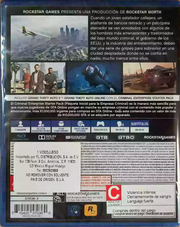 Grand Theft Auto V Premium Online Edition LATAM - PlayStation 4