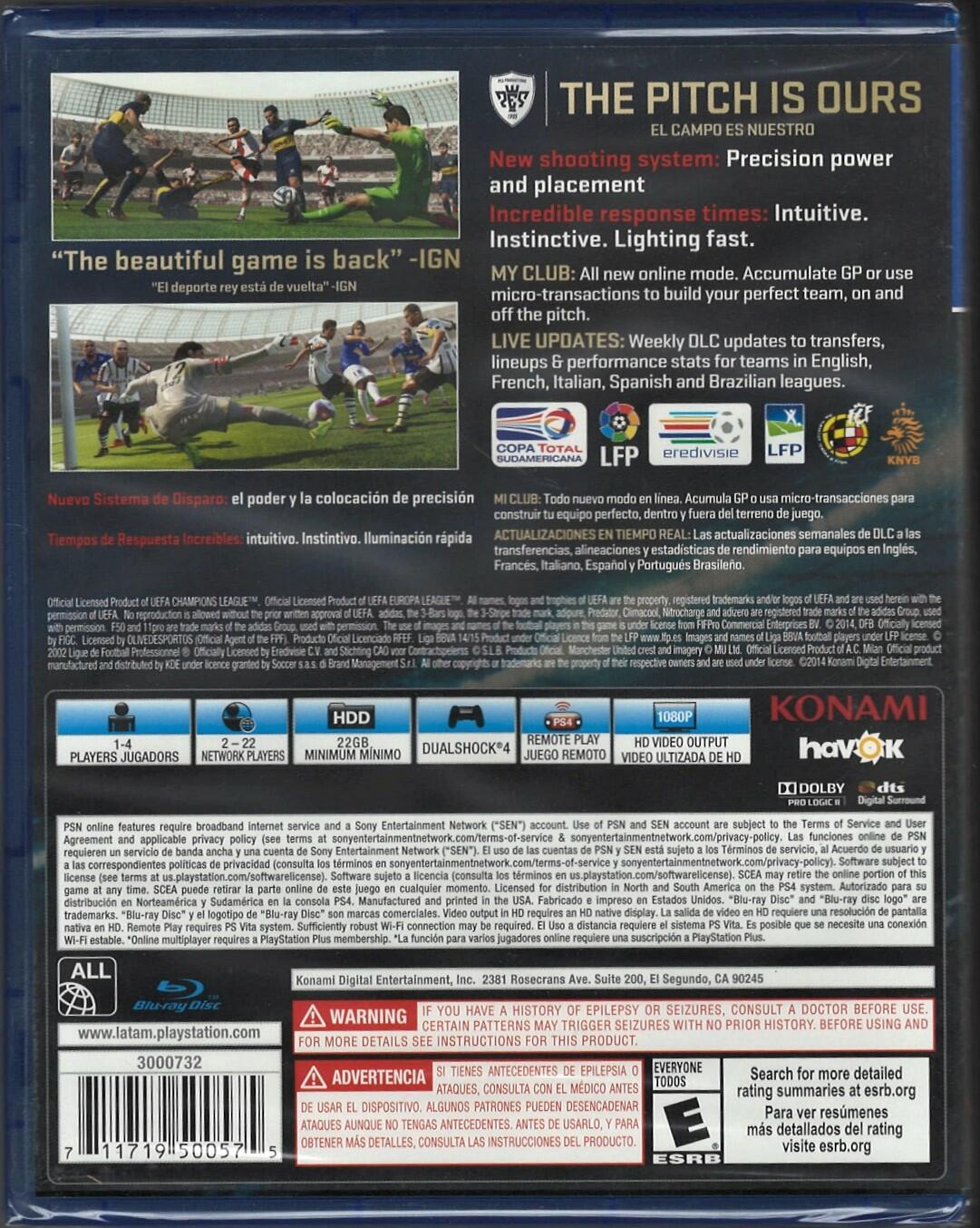 Pro Evolution Soccer 15 (LATAM) - PlayStation 4