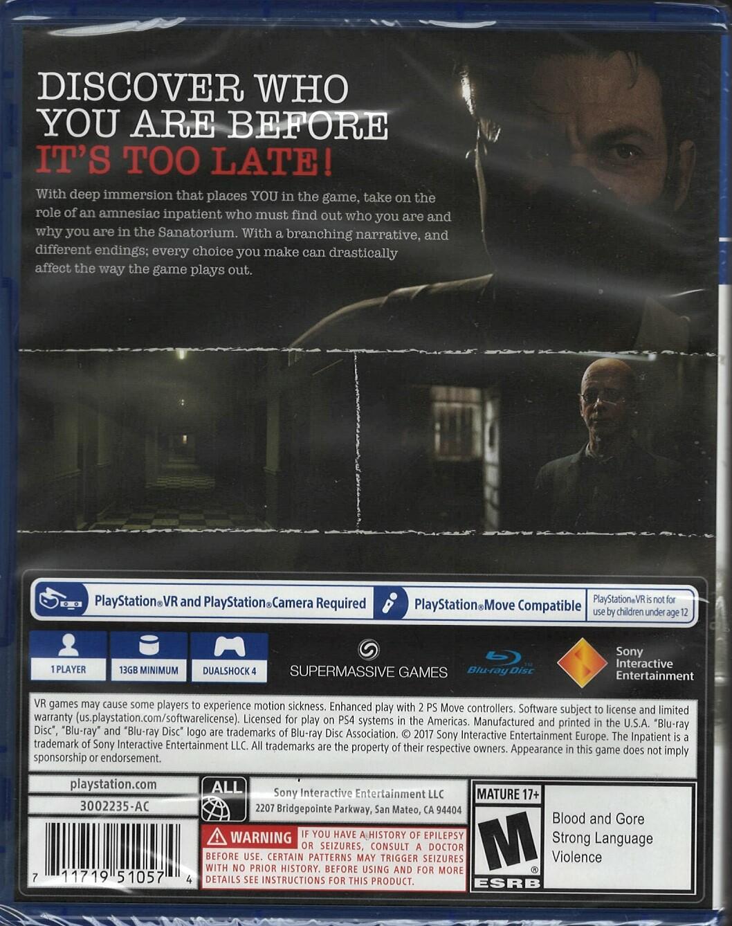 The Inpatient (PlayStation VR) - PlayStation 4