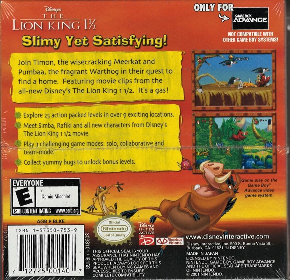 Lion King 1 1/2 GBA