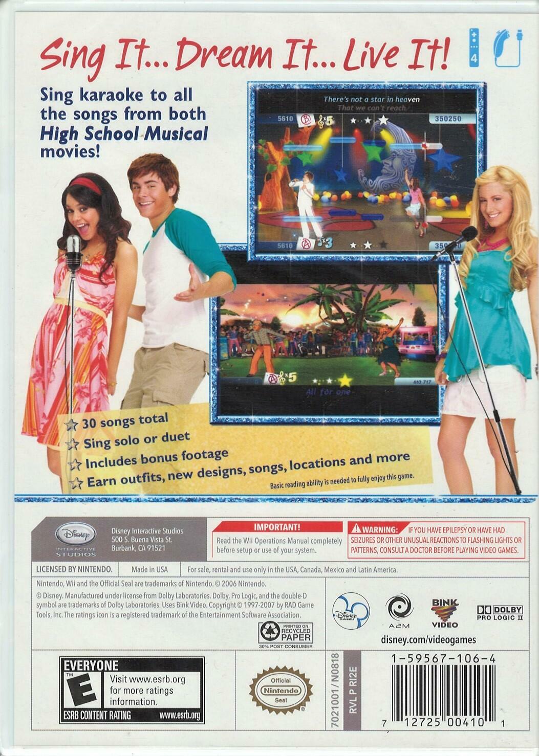 High School Musical Sing It Game Only - Nintendo Wii