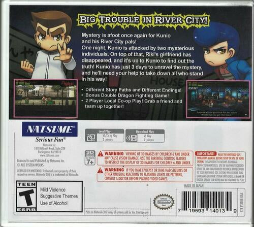 River City: Rival Showdown GAME ONLY NO KEYCHAIN - Nintendo 3DS