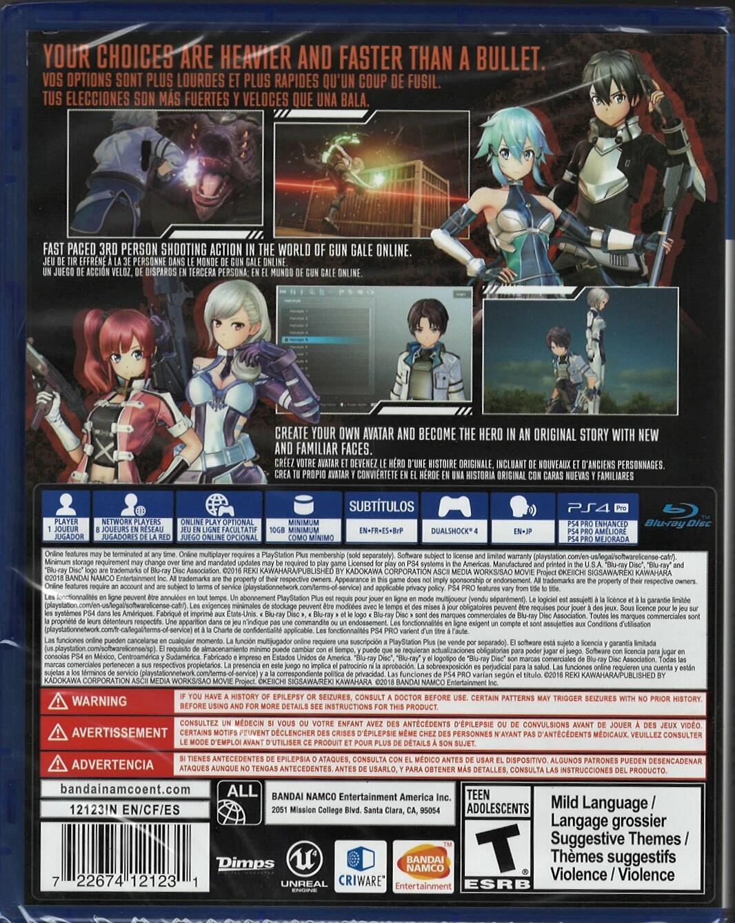 Sword Art Online: Fatal Bullet - PlayStation 4
