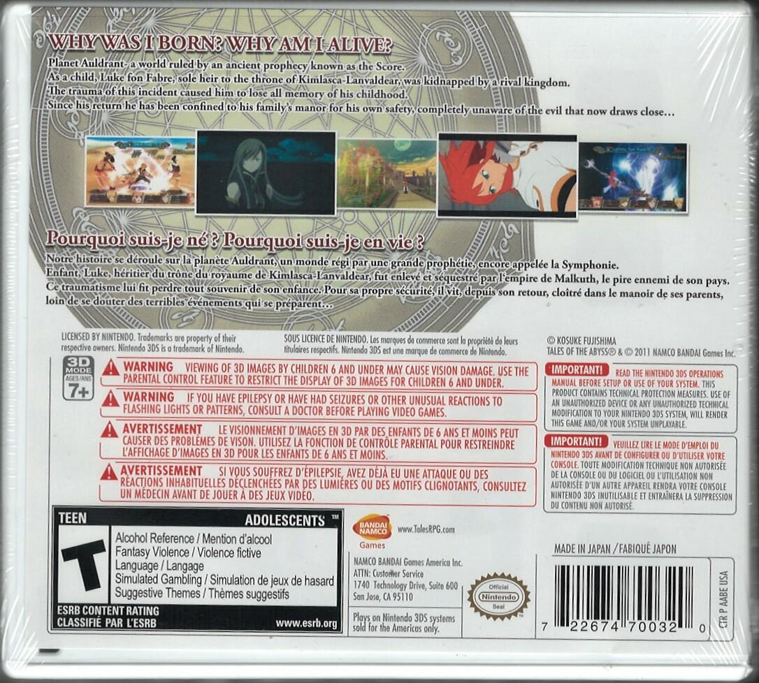 Tales of the Abyss - Nintendo 3DS